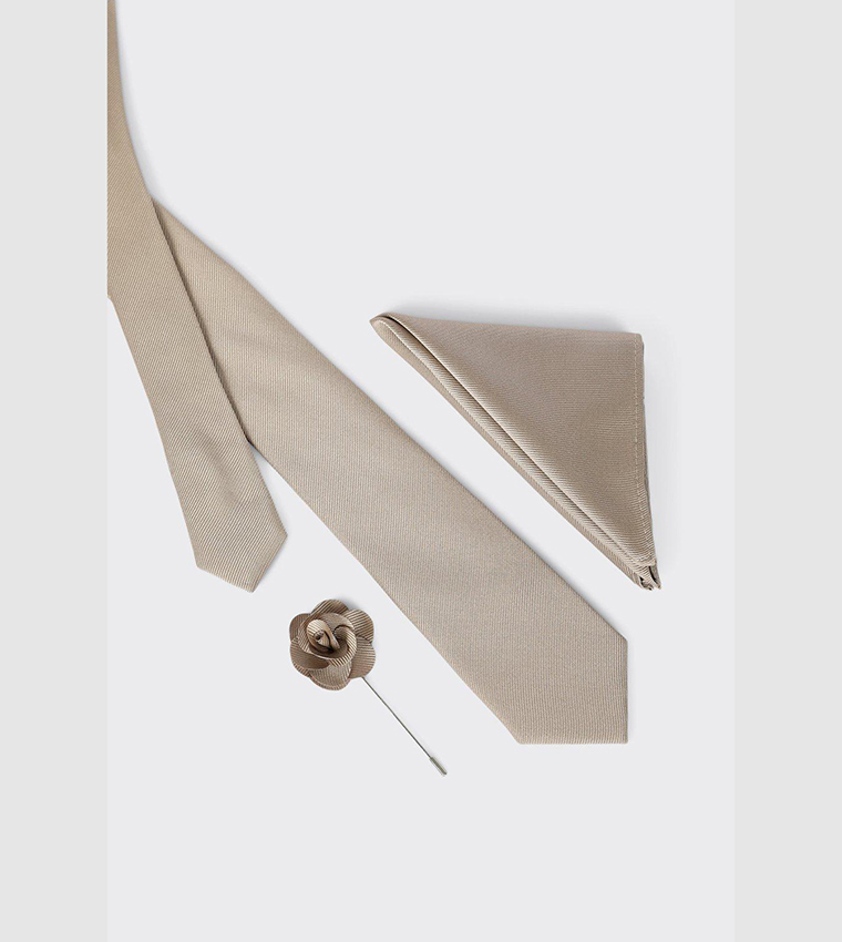 Wedding Tie Set with Matching Lapel Pin