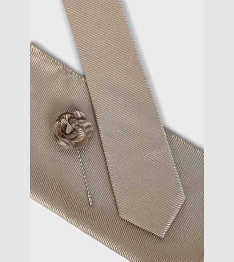 Wedding Tie Set with Matching Lapel Pin