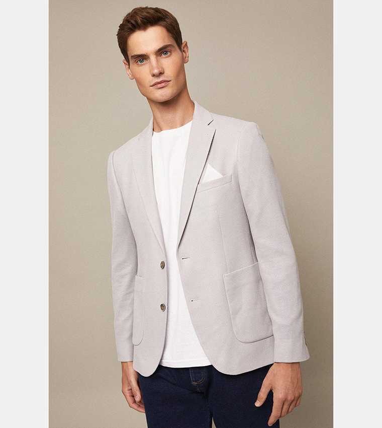 Buy Burton Slim Fit Grey Patch Pocket Blazer In Grey 6thStreet UAE
