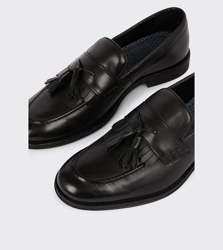 Black smart sales loafers