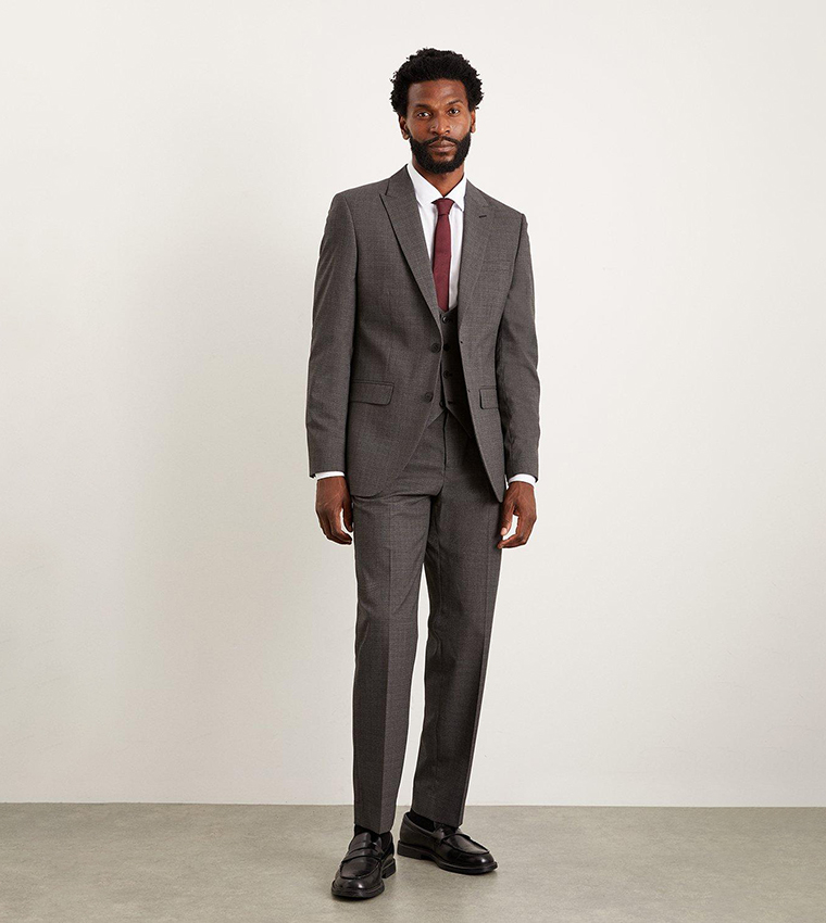 Buy Burton Tailored Fit Charcoal Blazer In Grey 6thStreet Kuwait