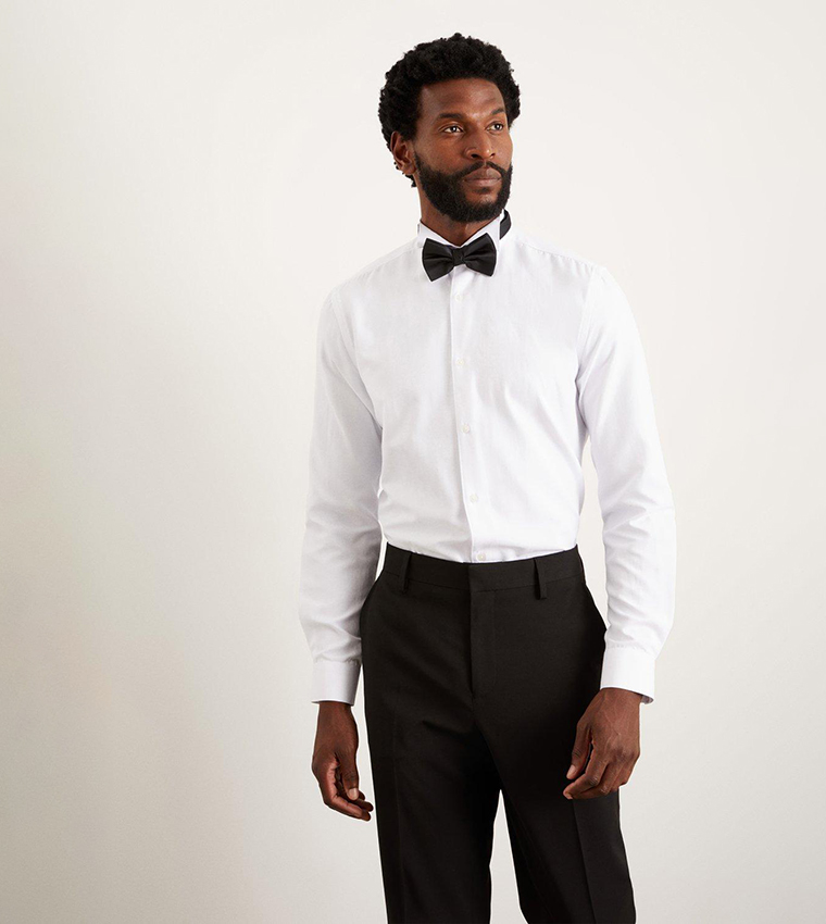 Slim Fit White Wing Collar Shirt