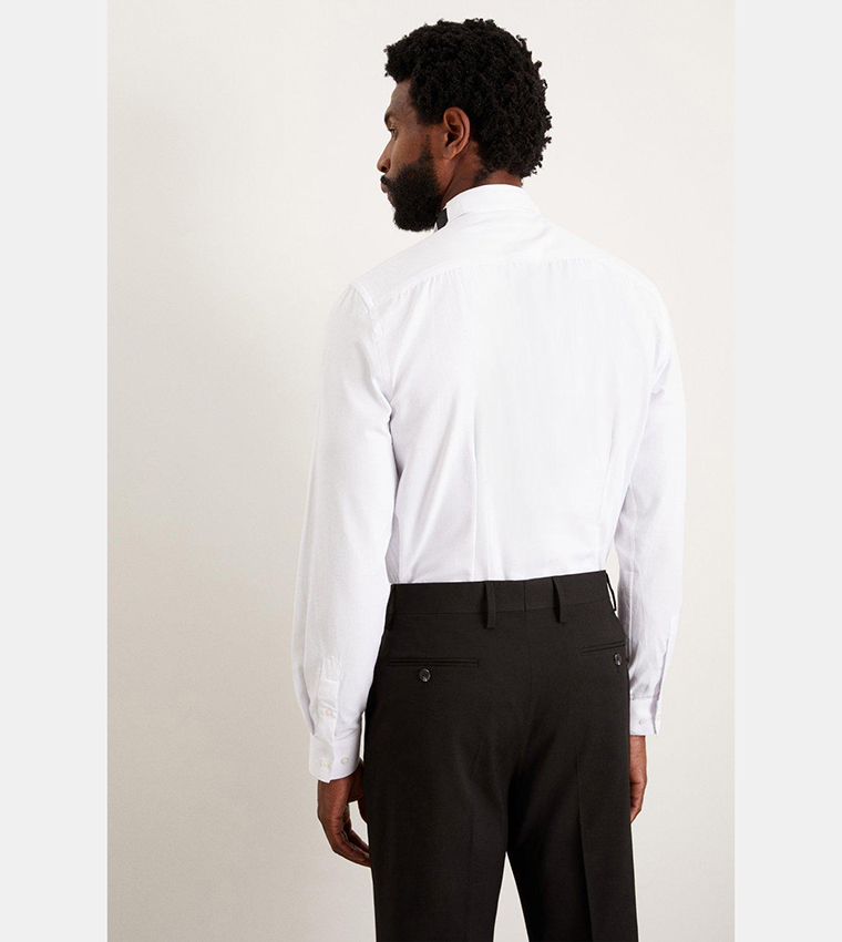 Slim Fit White Wing Collar Shirt