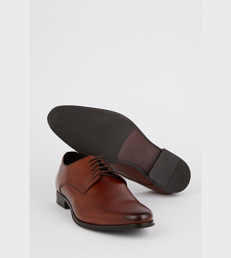 Buy Burton Tan Leather Smart Derby Shoes In Brown 6thStreet Kuwait