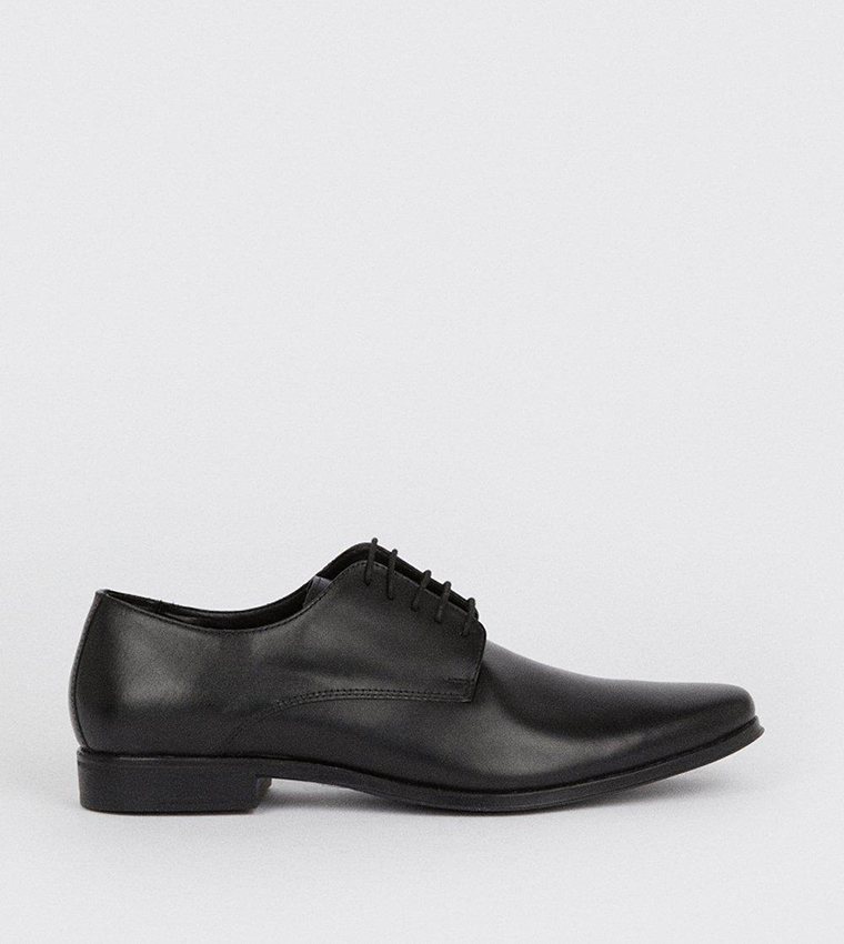 Derby shoes black leather deals