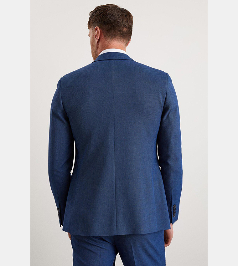 Buy Burton Slim Fit Blue Birdseye Blazer In Blue 6thStreet Qatar