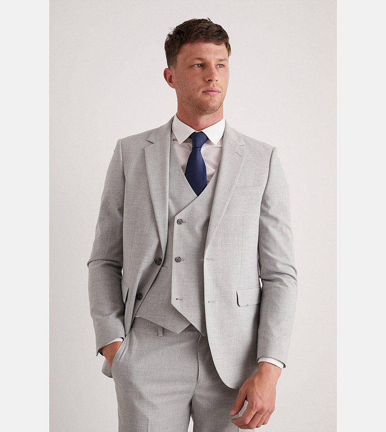 Buy Burton Slim Fit Grey Marl Blazer In Grey 6thStreet Qatar