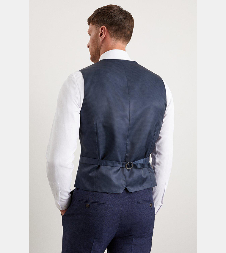 Tailored Fit Navy Marl Waistcoat