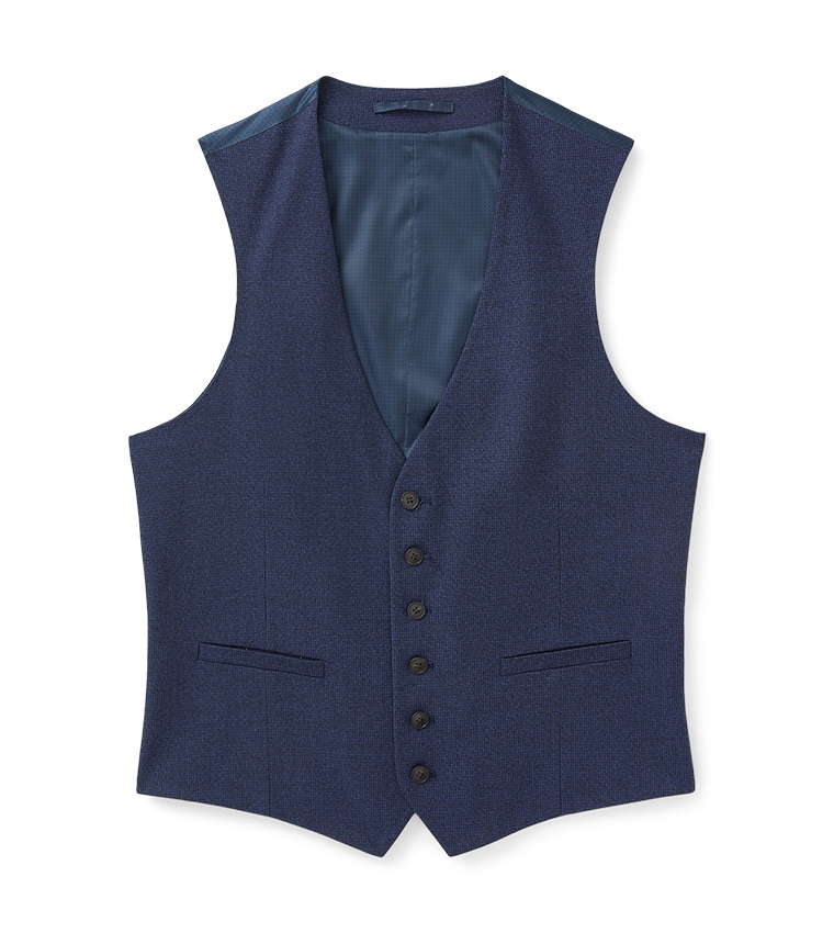 Tailored Fit Navy Marl Waistcoat