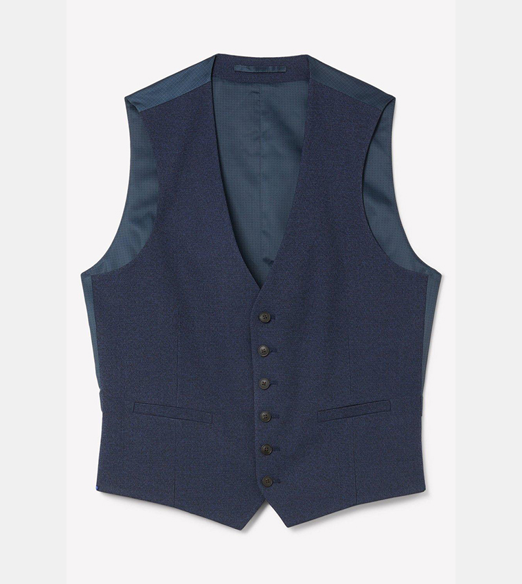 Tailored Fit Navy Marl Waistcoat
