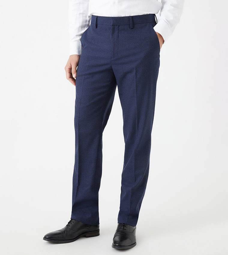 Tailored Fit Navy Marl Suit Trousers
