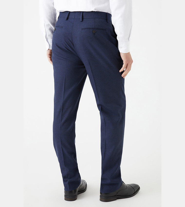 Tailored Fit Navy Marl Suit Trousers