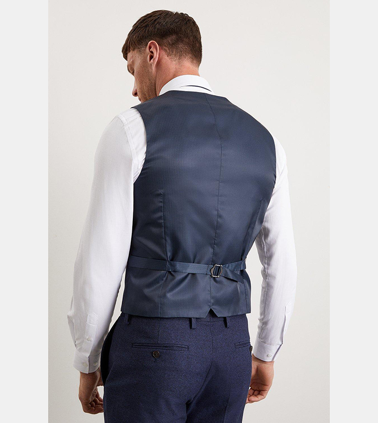 Slim Fit Navy Marl Waistcoat