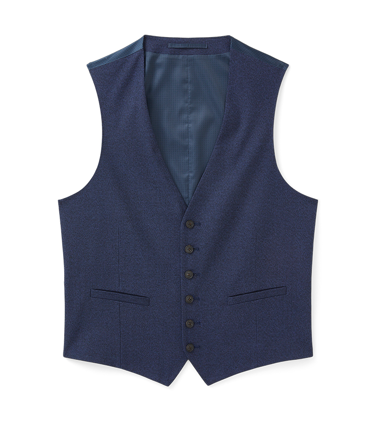Slim Fit Navy Marl Waistcoat