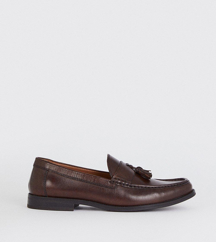 Buy Burton Dark Brown 1904 Leather Tassel Penny Loafers In Brown 6thStreet UAE