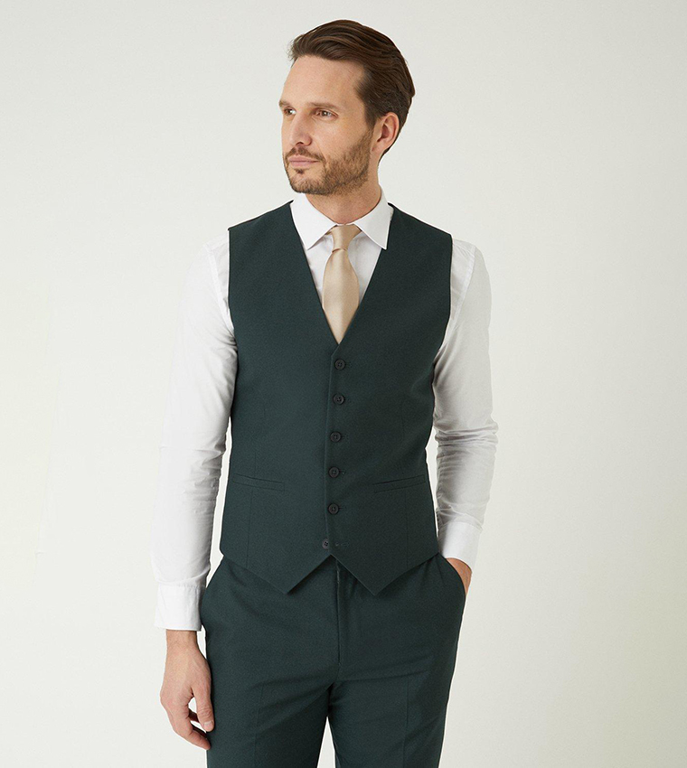 Buy Burton Slim Fit Green Waistcoat In Green 6thStreet Kuwait