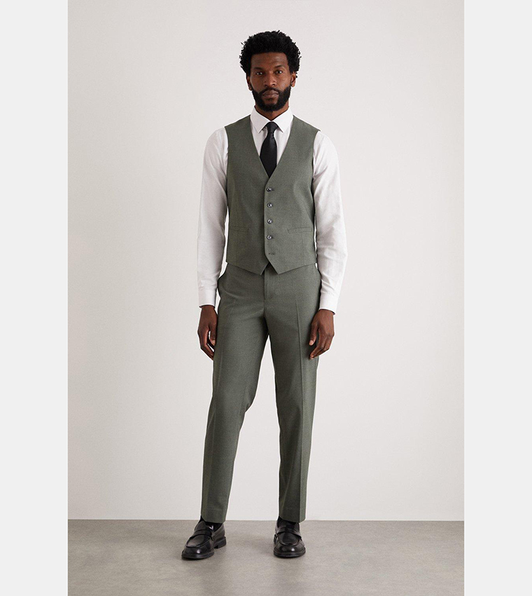 Buy Burton Slim Fit Khaki Fine Waistcoat In Khaki 6thStreet Bahrain