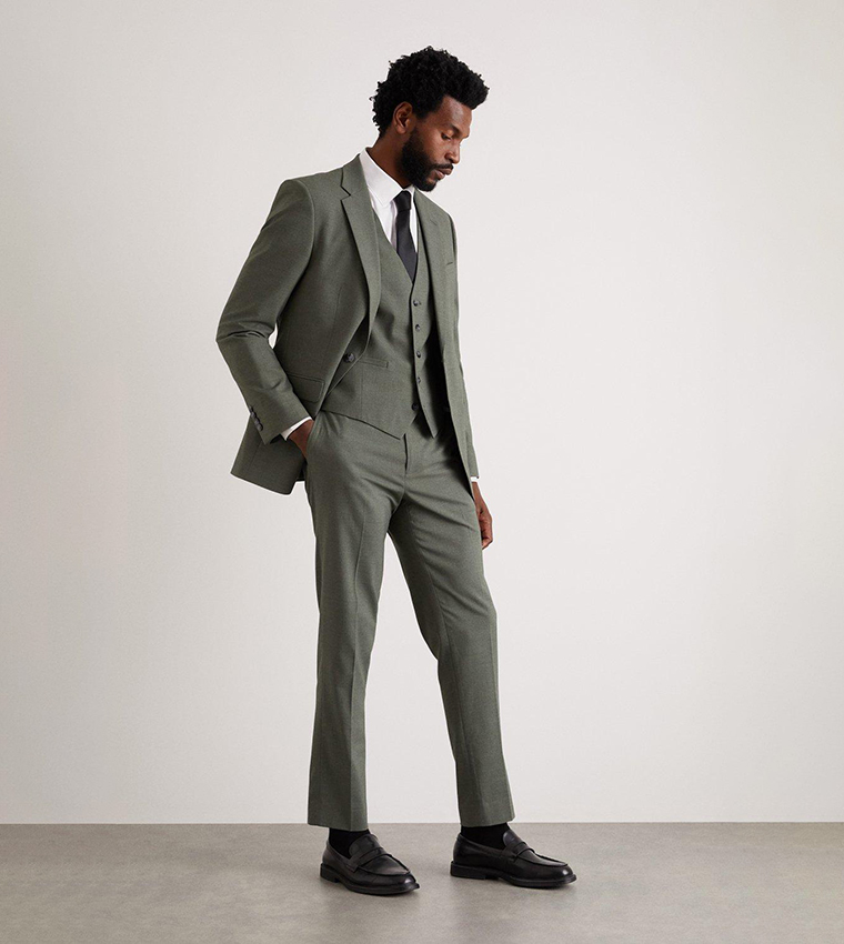 Buy Burton Slim Fit Khaki Fine Twill Suit Trousers In Khaki 6thStreet UAE
