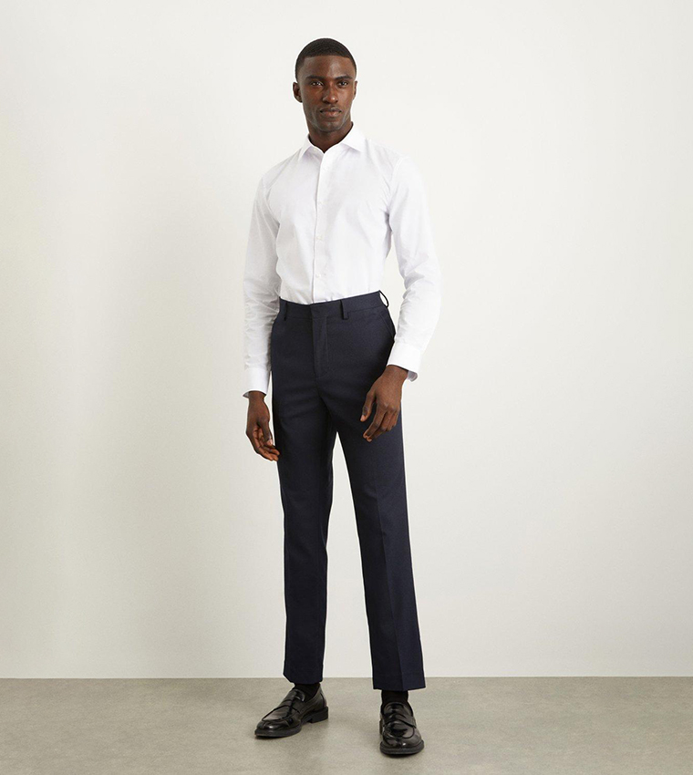 Buy Burton White Skinny Fit Long Sleeves Easy Iron Shirt In White