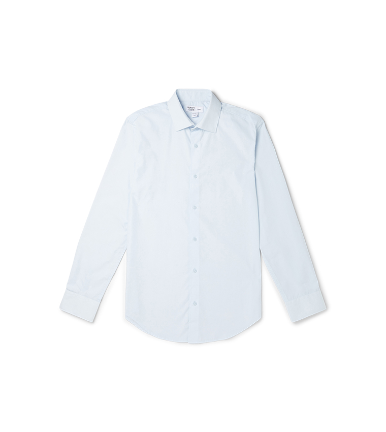 Blue Skinny Fit Long Sleeves Easy Iron Shirt
