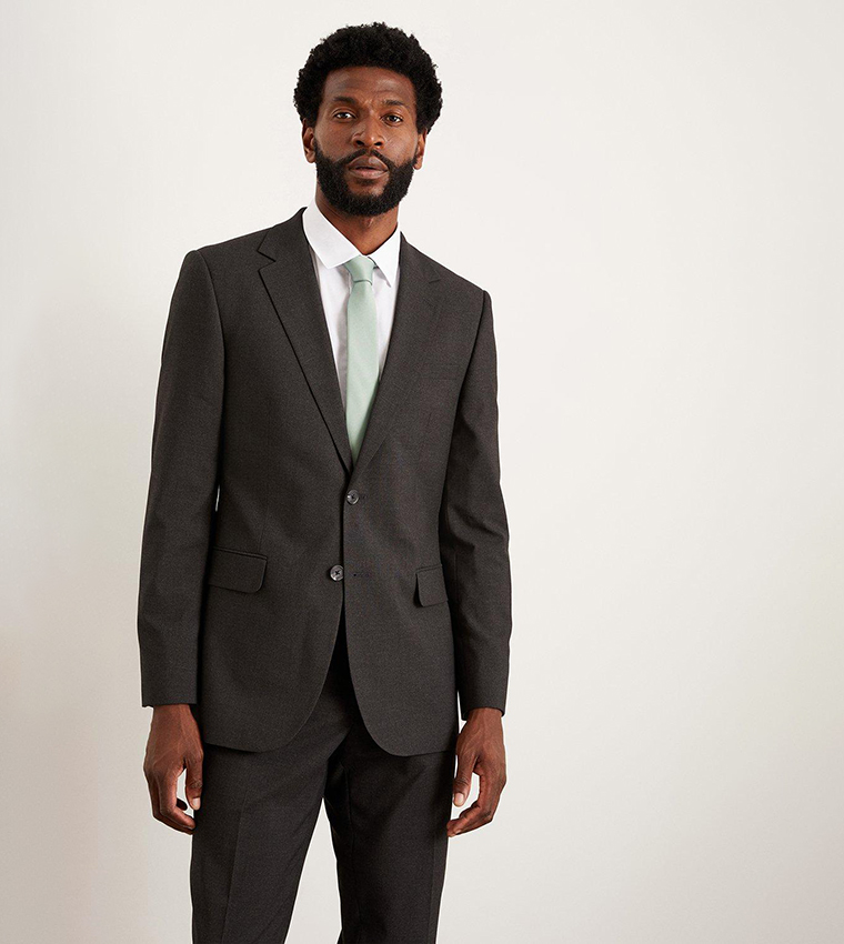 Buy Burton Tailored Fit Charcoal Blazer In Grey 6thStreet Saudi