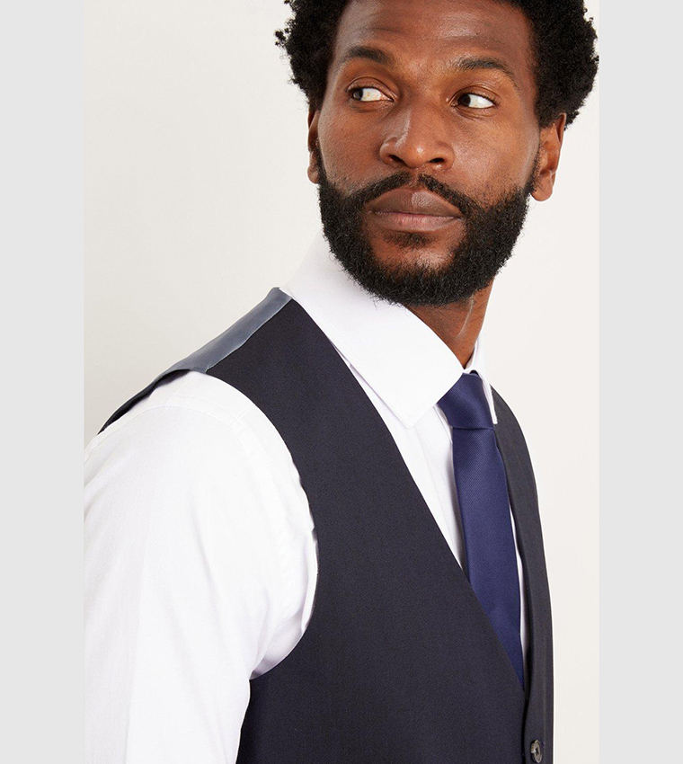 Tailored Fit Navy Essential Waistcoat