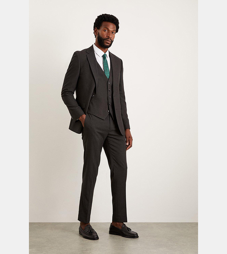 Buy Burton Slim Fit Charcoal Waistcoat In Grey 6thStreet Kuwait