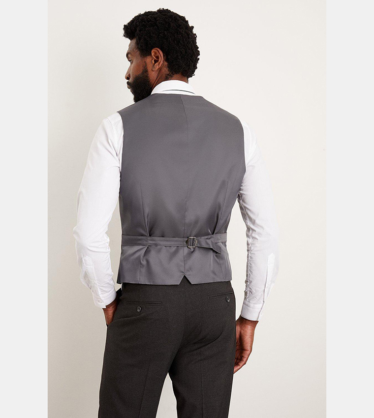 Slim Fit Charcoal Waistcoat
