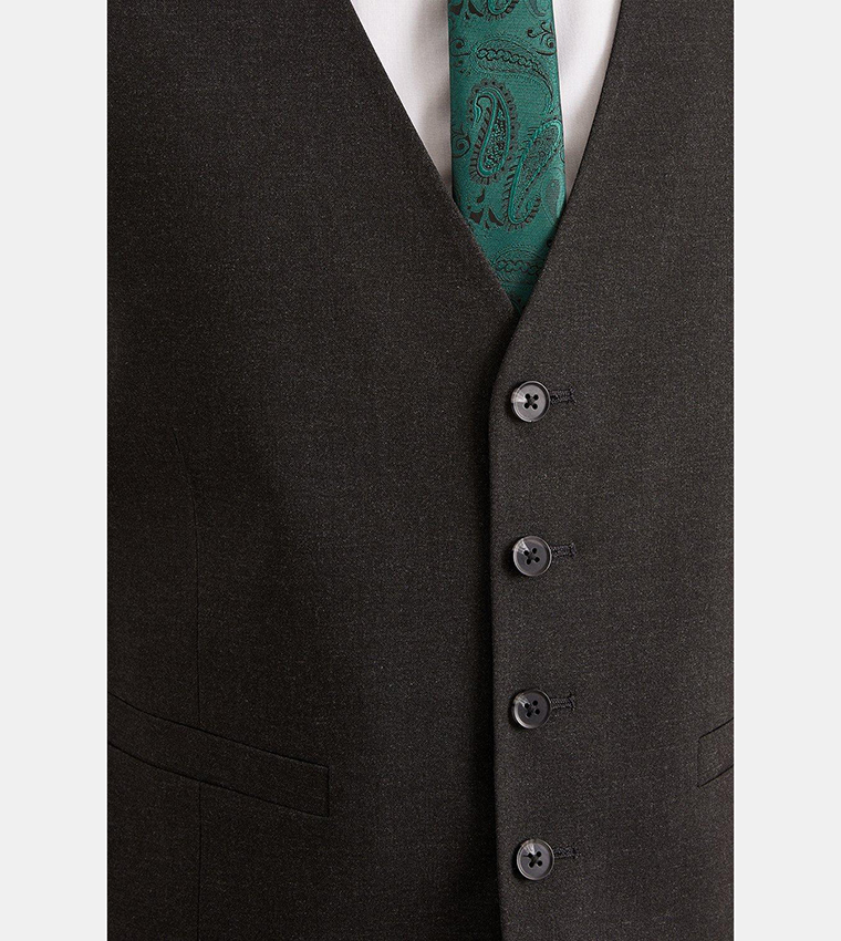Slim Fit Charcoal Waistcoat