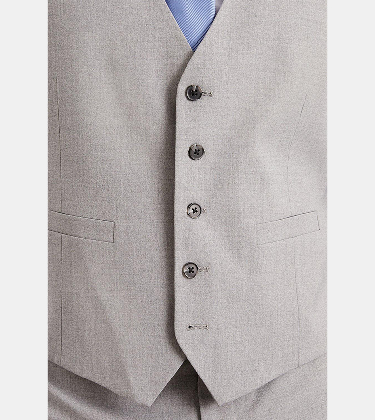 Tailored Fit Light Grey Waistcoat