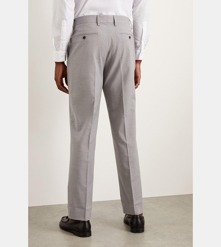 Tailored Fit Light Grey Suit Trousers