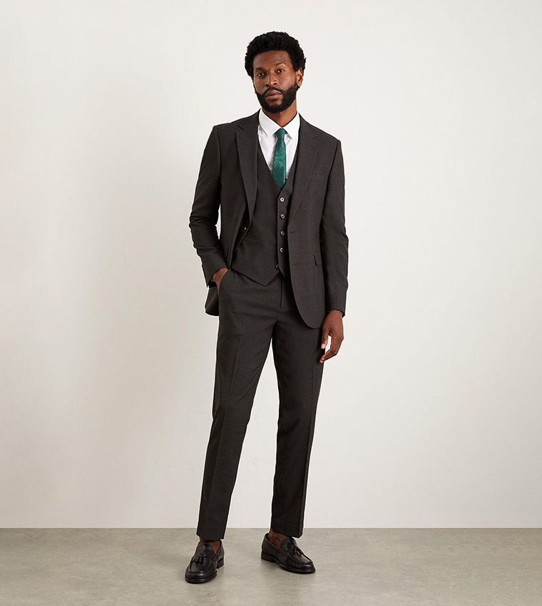 Buy Burton Slim Fit Charcoal Suit Trousers In Grey 6thStreet Oman