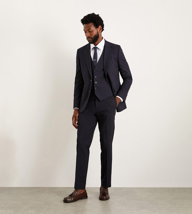 Burton slim fit suit deals