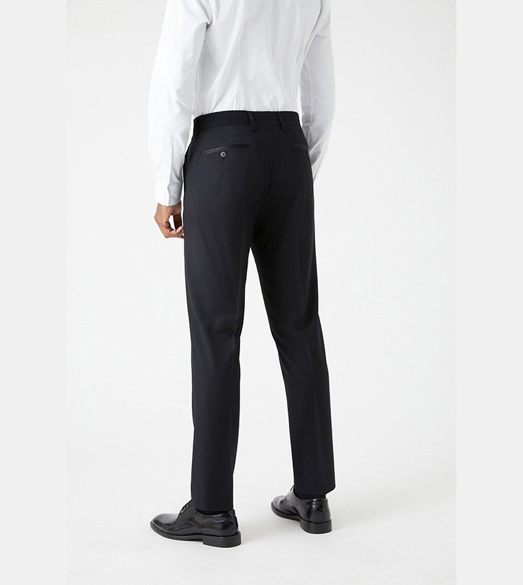 Slim Fit Black Tuxedo Suit Trousers