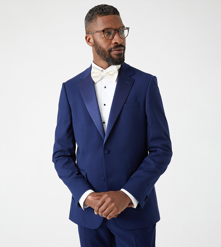 Buy Burton Slim Fit Navy Tuxedo Blazer In Navy 6thStreet Bahrain