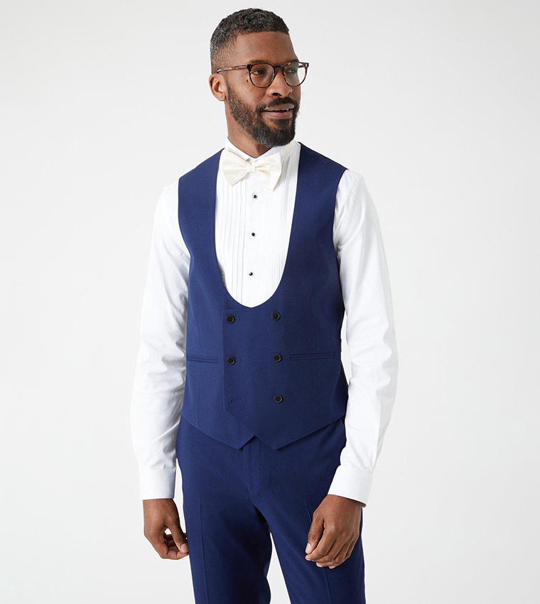 Navy tuxedo waistcoat top