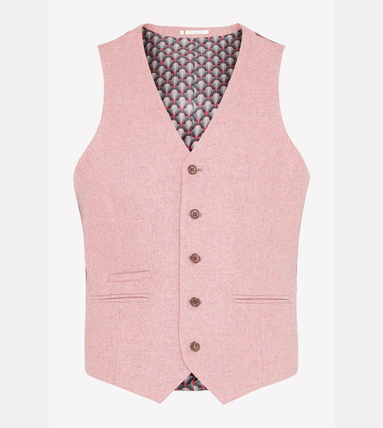 Pink tweed waistcoat cheap