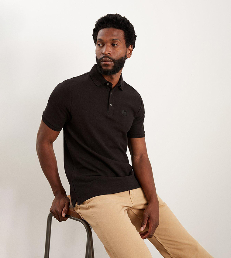 Buy Burton Embroidered Pique Polo T Shirt In Black 6thStreet Bahrain