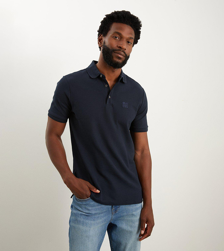 Navy shop polo shirt
