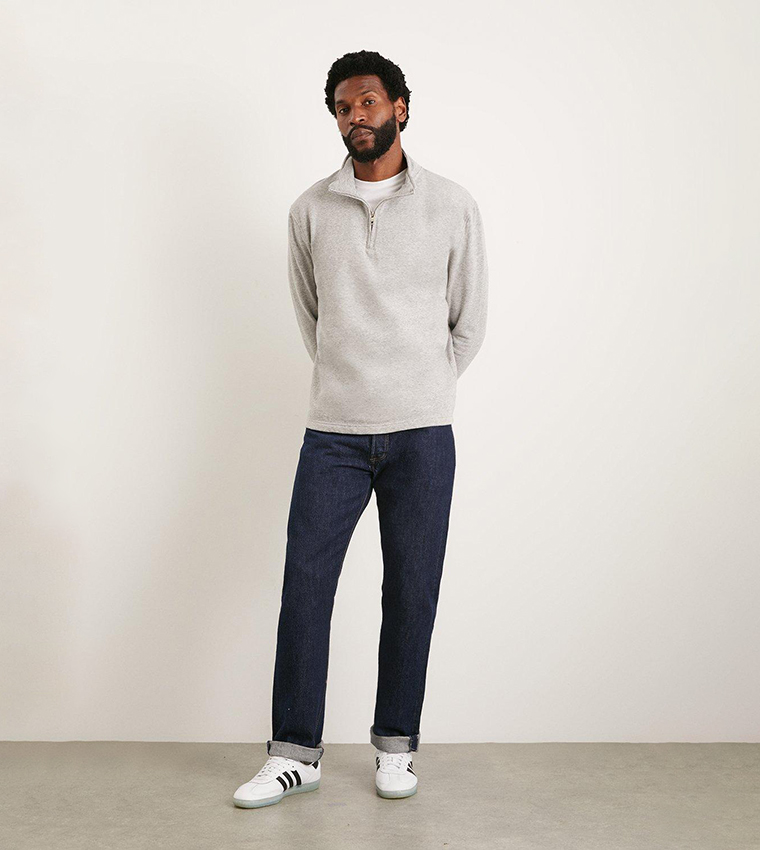 Buy Burton Zip Neck Long Sleeves Sweatshirt In Grey 6thStreet Qatar