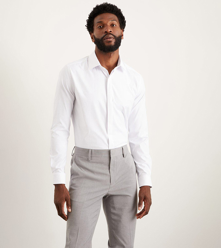White slim sales fit shirts