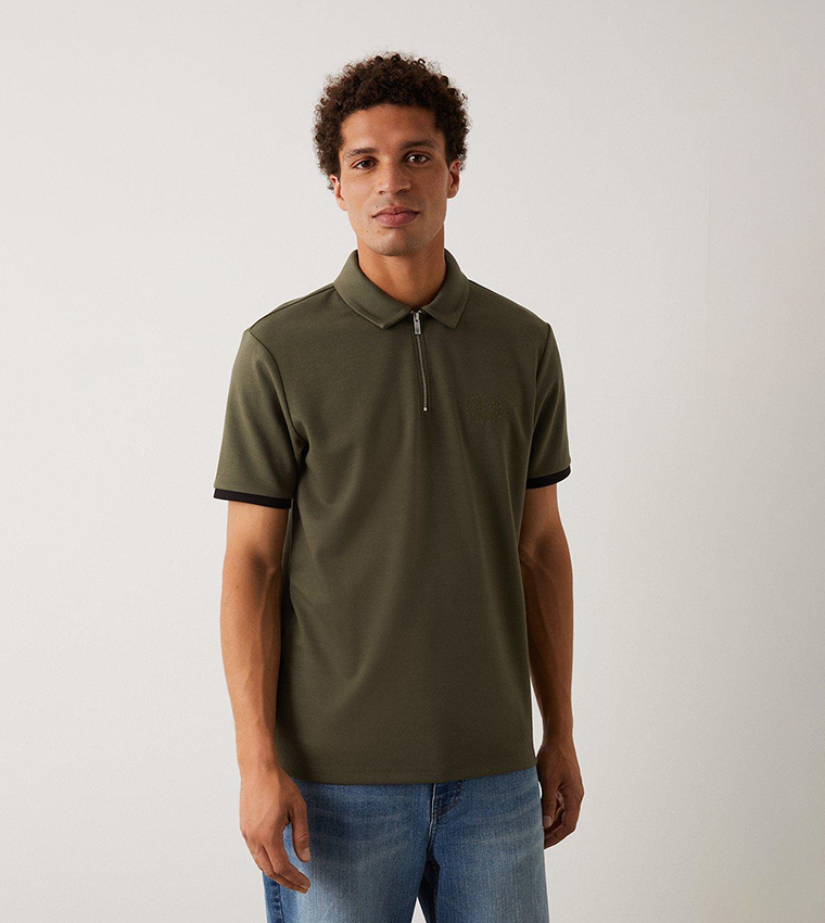 Khaki polo t shirt discount