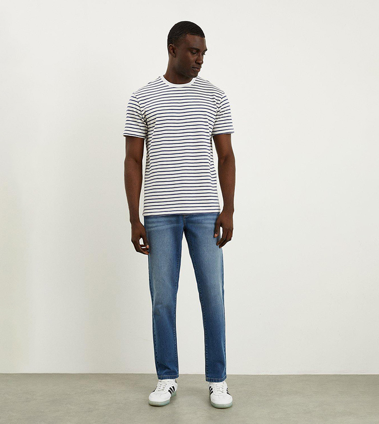 Mid Wash Slim Fit Jeans