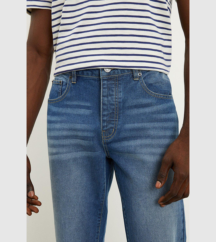 Mid Wash Slim Fit Jeans