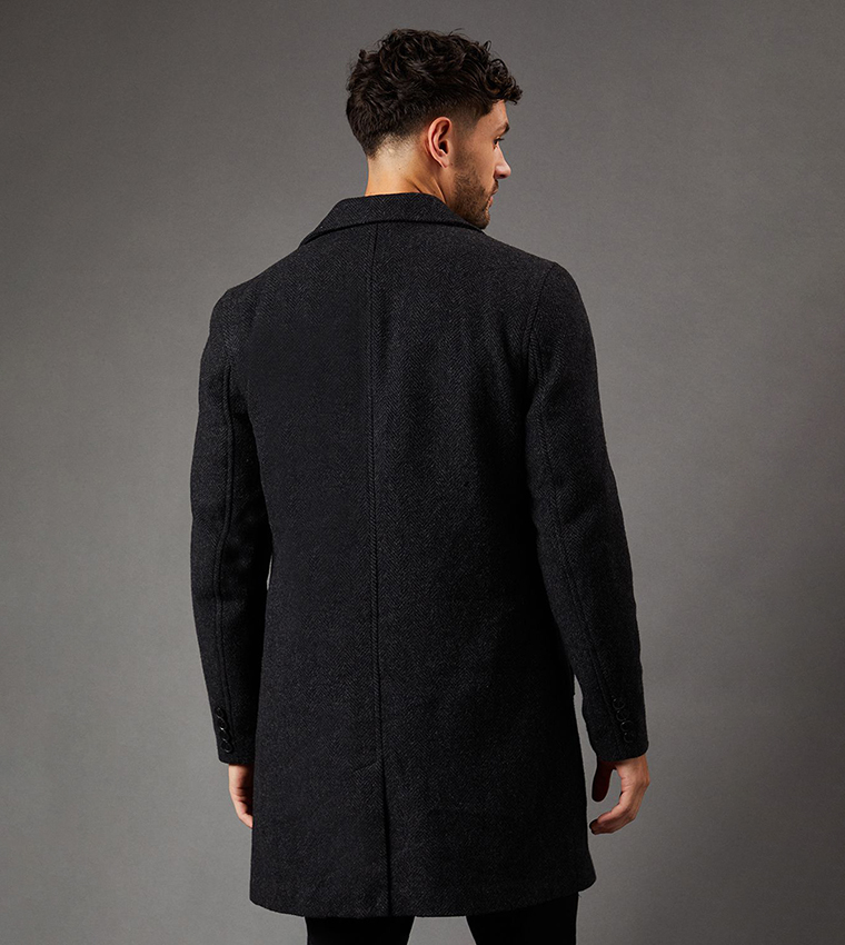 Double Breasted Wool Blend Coat