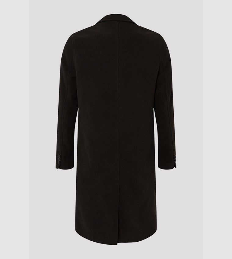 Burton menswear overcoat in black online