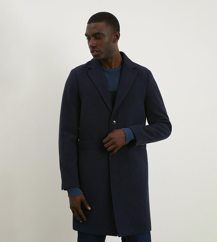 Buy Burton Signature 3 Button Epsom Overcoat In Navy 6thStreet Kuwait