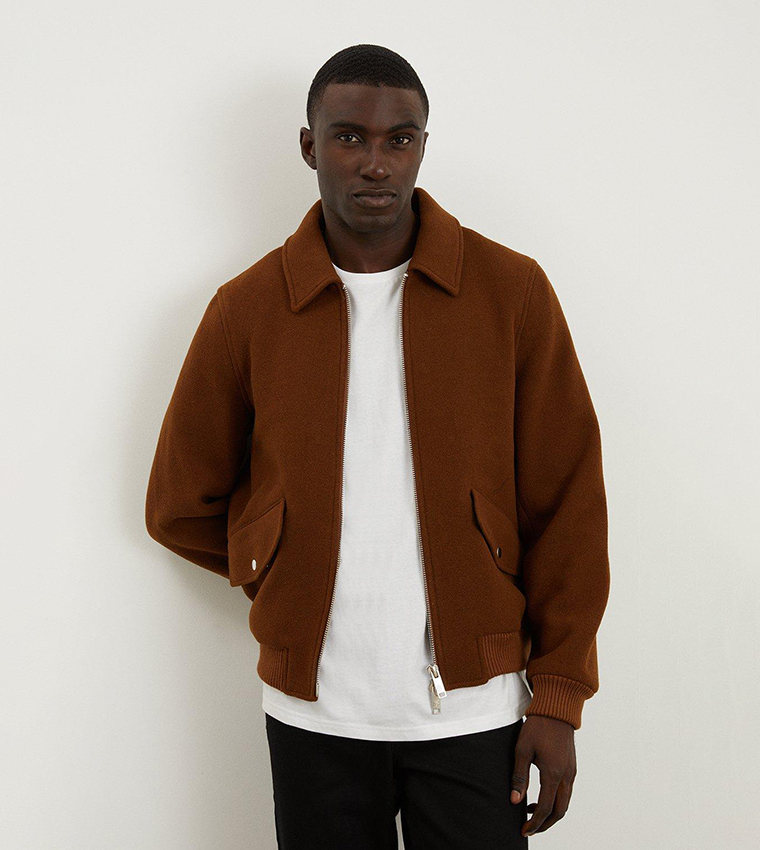 Buy Burton Wool Textured Bomber Jacket In TOBACCO 6thStreet Bahrain