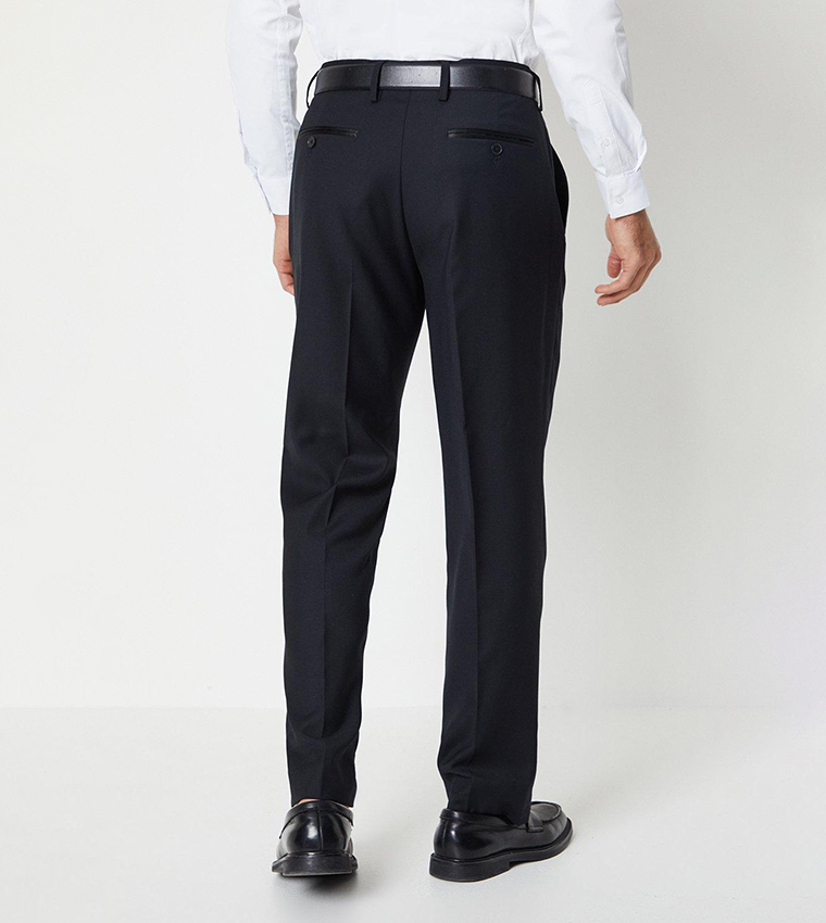 Tailored Fit Black Tuxedo Suit Trousers