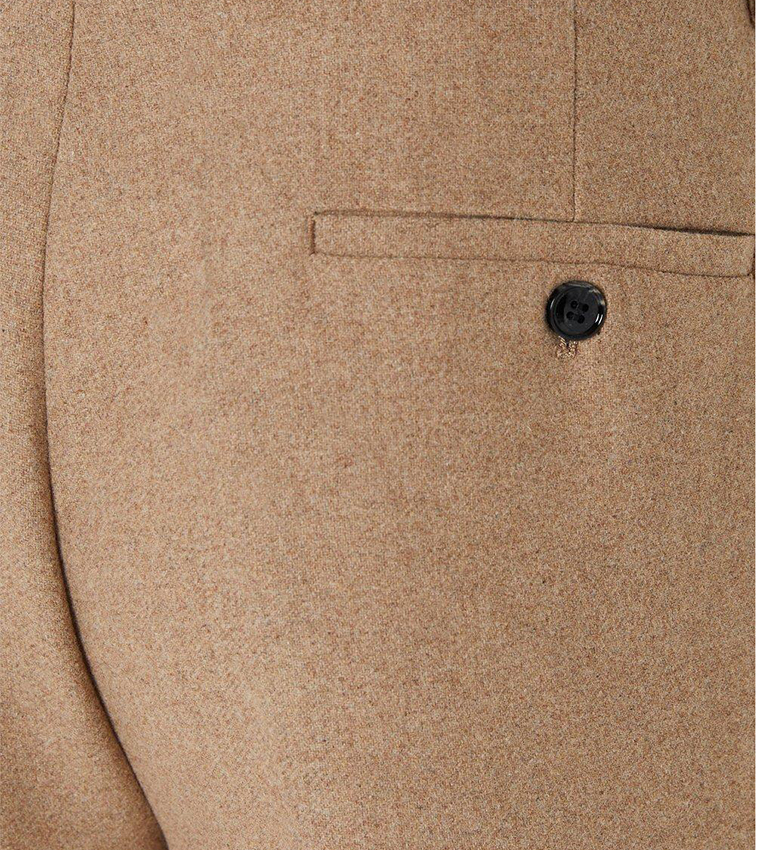Slim Fit Neutral Tweed Suit Trousers